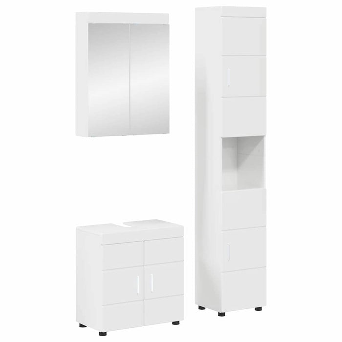 Set de mobilier pentru baie TULUM 3 pcs Alb lucios WALTI