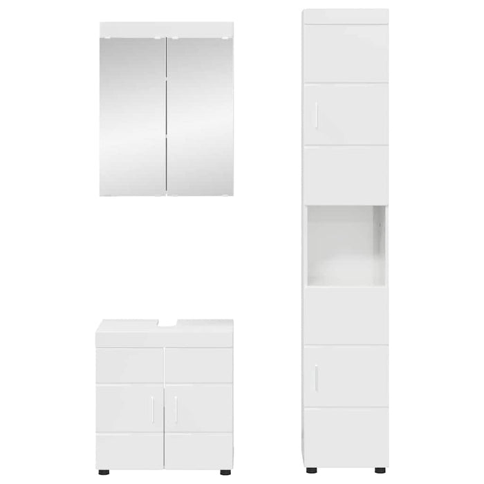 Set de mobilier pentru baie TULUM 3 pcs Alb lucios WALTI