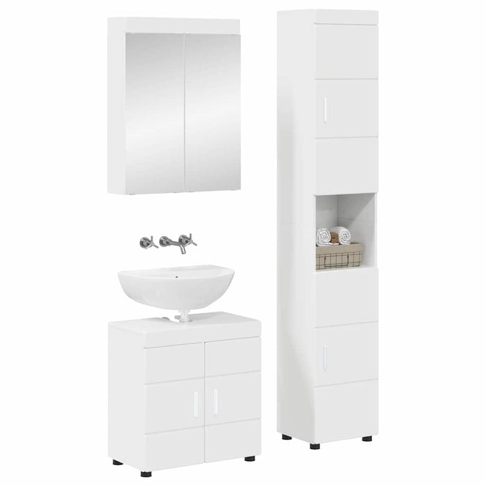 Set de mobilier pentru baie TULUM 3 pcs Alb lucios WALTI