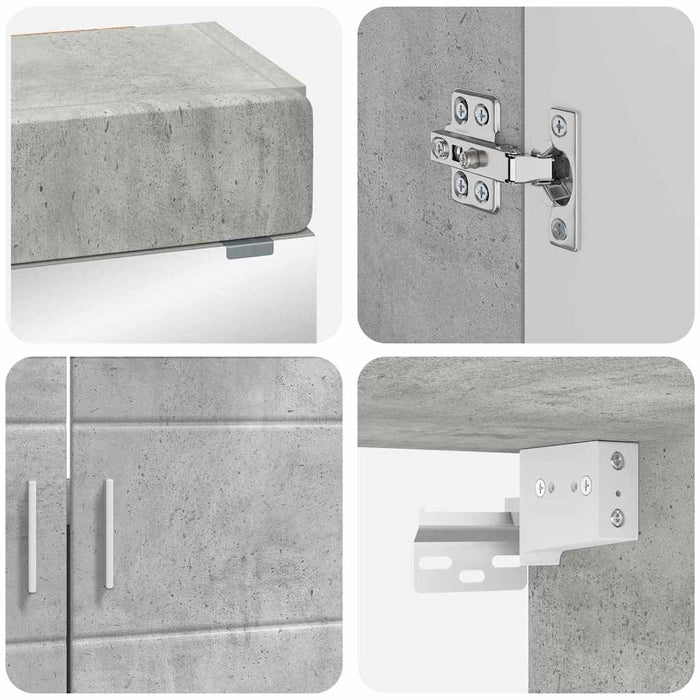 Set de mobilier pentru baie TULUM 4 pcs Gri din beton WALTI