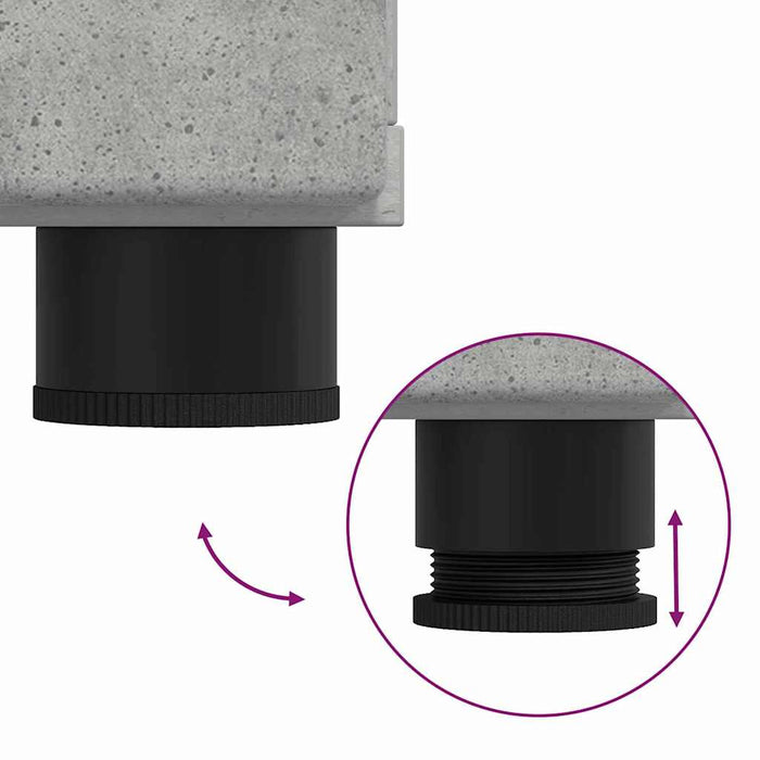 Set de mobilier pentru baie TULUM 4 pcs Gri din beton WALTI