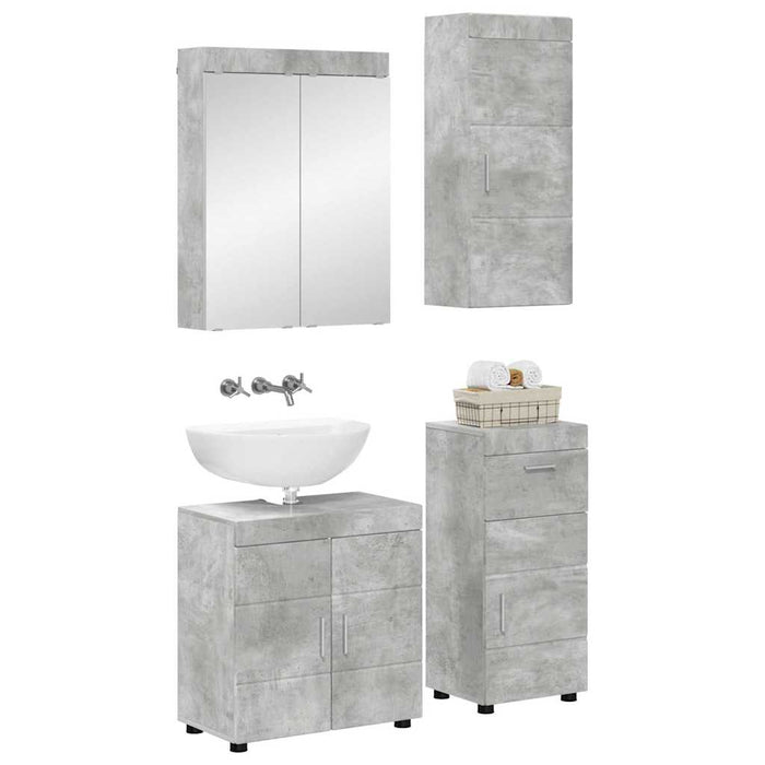 Set de mobilier pentru baie TULUM 4 pcs Gri din beton WALTI