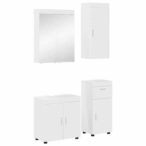 Set de mobilier pentru baie TULUM 4 pcs Alb lucios - WALTI WALTI