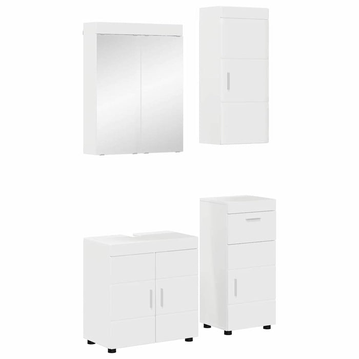 Set de mobilier pentru baie TULUM 4 pcs Alb lucios - WALTI WALTI