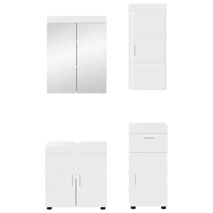 Set de mobilier pentru baie TULUM 4 pcs Alb lucios - WALTI WALTI
