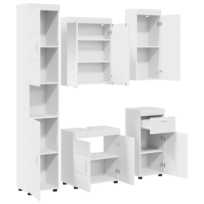 Set de mobilier pentru baie TULUM 5 pcs Alb 60 x 34 x 63 cm - WALTI WALTI