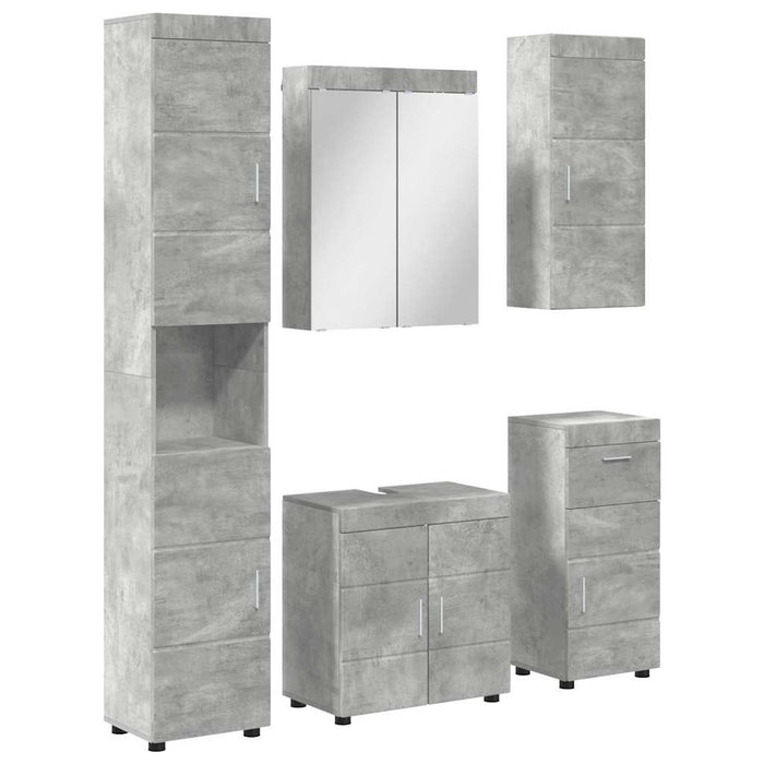 Set de mobilier pentru baie TULUM 5 pcs Gri din beton WALTI
