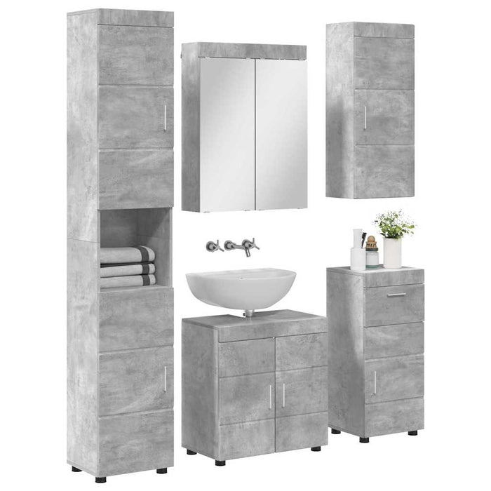 Set de mobilier pentru baie TULUM 5 pcs Gri din beton WALTI
