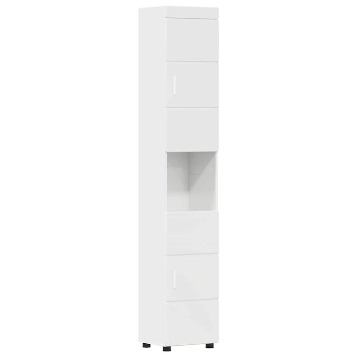 Set de mobilier pentru baie TULUM 5 pcs Alb lucios WALTI
