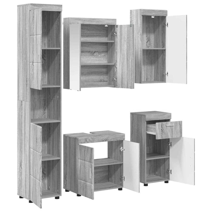 Set de mobilier pentru baie TULUM 5 pcs Gri Sonoma - WALTI WALTI