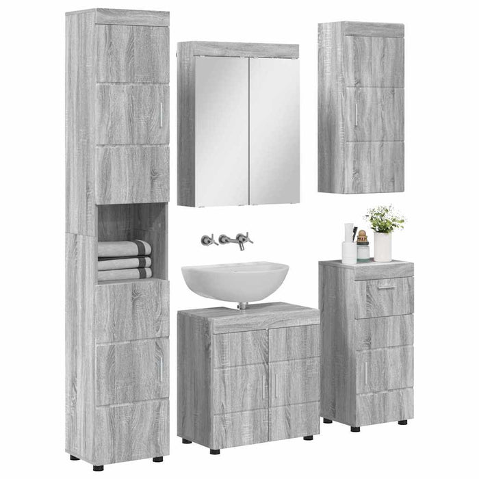 Set de mobilier pentru baie TULUM 5 pcs Gri Sonoma - WALTI WALTI