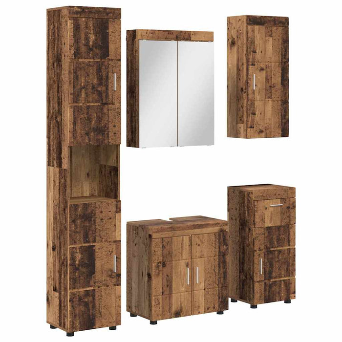 Set de mobilier pentru baie TULUM 5 pcs Lemn vechi - WALTI WALTI