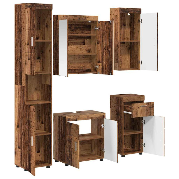 Set de mobilier pentru baie TULUM 5 pcs Lemn vechi - WALTI WALTI