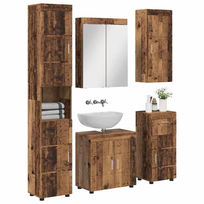 Set de mobilier pentru baie TULUM 5 pcs Lemn vechi - WALTI WALTI