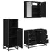Set de mobilier pentru baie 3 pcs Stejar Negru Lemn compozit - WALTI WALTI