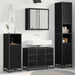 Set de mobilier pentru baie 4 pcs Stejar Negru Lemn compozit - WALTI WALTI