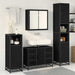 Set de mobilier pentru baie 4 pcs Stejar Negru Lemn compozit - WALTI WALTI