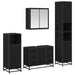 Set de mobilier pentru baie 4 pcs Stejar Negru Lemn compozit - WALTI WALTI