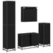 Set de mobilier pentru baie 4 pcs Stejar Negru Lemn compozit - WALTI WALTI