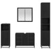 Set de mobilier pentru baie 4 pcs Stejar Negru Lemn compozit - WALTI WALTI