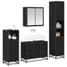 Set de mobilier pentru baie 4 pcs Stejar Negru Lemn compozit - WALTI WALTI