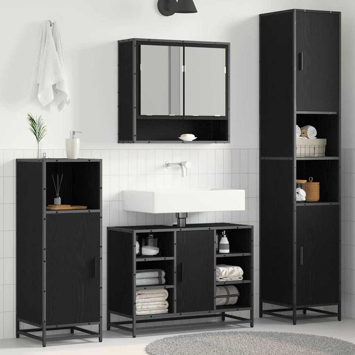 Dulap de Baie Stejar negru 35 x 37.5 x 188.5 cm Lemn compozit - WALTI WALTI
