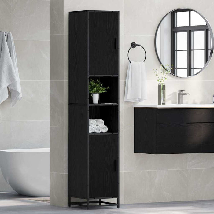 Dulap de Baie Stejar negru 35 x 37.5 x 188.5 cm Lemn compozit - WALTI WALTI