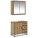 Set de mobilier pentru baie cu sertar 2 pcs Stejar Artizanal - WALTI WALTI