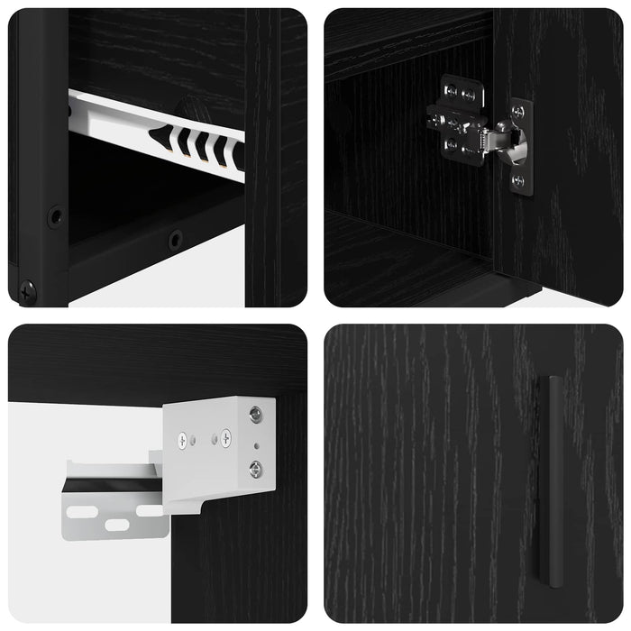 Set de mobilier pentru baie 2 pcs Stejar negru Lemn compozit - WALTI WALTI