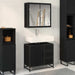 Set de mobilier pentru baie 2 pcs Stejar negru Lemn compozit - WALTI WALTI