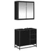 Set de mobilier pentru baie 2 pcs Stejar negru Lemn compozit - WALTI WALTI