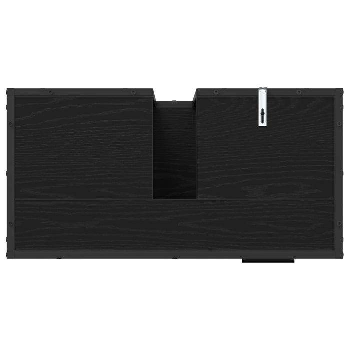Set de mobilier pentru baie 2 pcs Stejar negru Lemn compozit - WALTI WALTI
