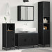 Set de mobilier pentru baie 4 pcs Stejar Negru Lemn compozit - WALTI WALTI