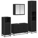 Set de mobilier pentru baie 4 pcs Stejar Negru Lemn compozit - WALTI WALTI