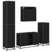 Set de mobilier pentru baie 4 pcs Stejar Negru Lemn compozit - WALTI WALTI