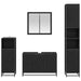 Set de mobilier pentru baie 4 pcs Stejar Negru Lemn compozit - WALTI WALTI