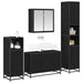 Set de mobilier pentru baie 4 pcs Stejar Negru Lemn compozit - WALTI WALTI