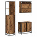 Set de mobilier pentru baie 3 pcs Lemn Vechi Lemn compozit - WALTI WALTI