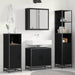 Set de mobilier pentru baie 3 pcs Stejar Negru Lemn compozit - WALTI WALTI