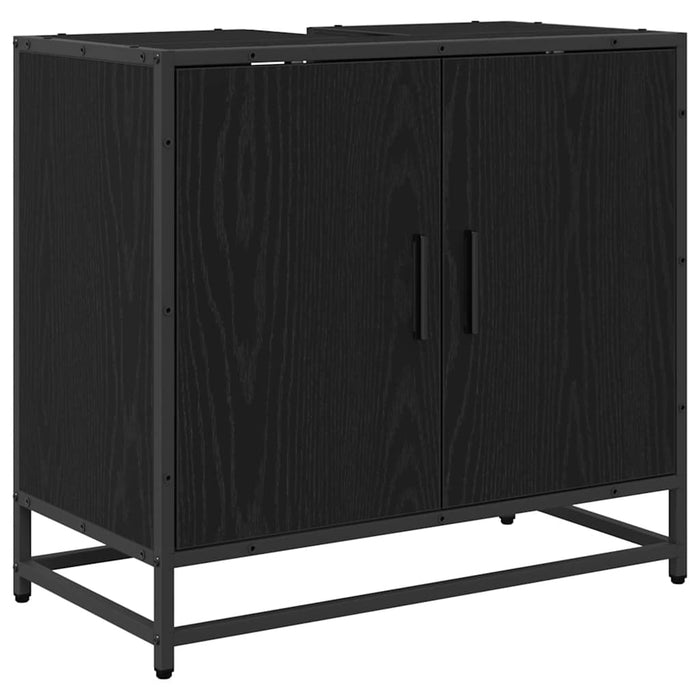 Set de mobilier pentru baie 3 pcs Stejar Negru Lemn compozit - WALTI WALTI