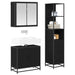 Set de mobilier pentru baie 3 pcs Stejar Negru Lemn compozit - WALTI WALTI