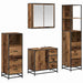 Set de mobilier pentru baie 4 pcs Lemn Vechi Lemn compozit - WALTI WALTI