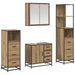 Set de mobilier pentru baie cu sertar 4 pcs Stejar Artizanal - WALTI WALTI