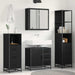 Set de mobilier pentru baie 4 pcs Stejar Negru Lemn compozit - WALTI WALTI