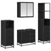 Set de mobilier pentru baie 4 pcs Stejar Negru Lemn compozit - WALTI WALTI