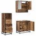 Set de mobilier pentru baie 3 pcs Lemn Vechi Lemn compozit - WALTI WALTI