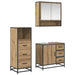 Set de mobilier pentru baie cu sertar 3 pcs Stejar Artizanal - WALTI WALTI