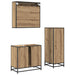 Set de mobilier pentru baie cu sertar 3 pcs Stejar Artizanal - WALTI WALTI