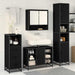 Set de mobilier pentru baie 3 pcs Stejar Negru Lemn compozit - WALTI WALTI