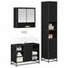 Set de mobilier pentru baie 3 pcs Stejar Negru Lemn compozit - WALTI WALTI